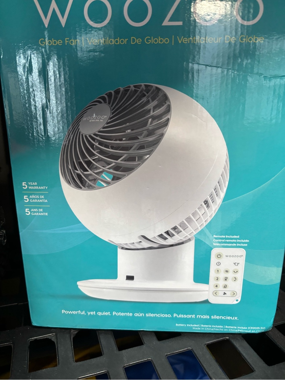 White Globe Fan - Compact White Home Accent